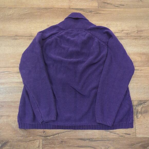 VTG Coldwater Creek Women's XXL Fisherman Sweater Cable Knit Purple Grandma - Picture 6 of 6